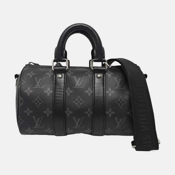 KEEPALL 25 Monogram Coated Canvas Black