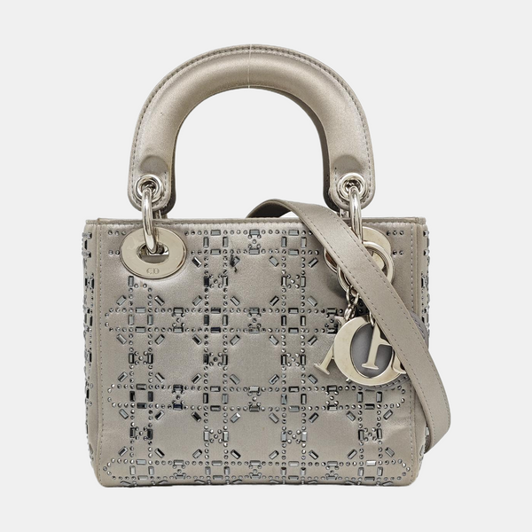 Lady Dior Mini Calfskin Gray
