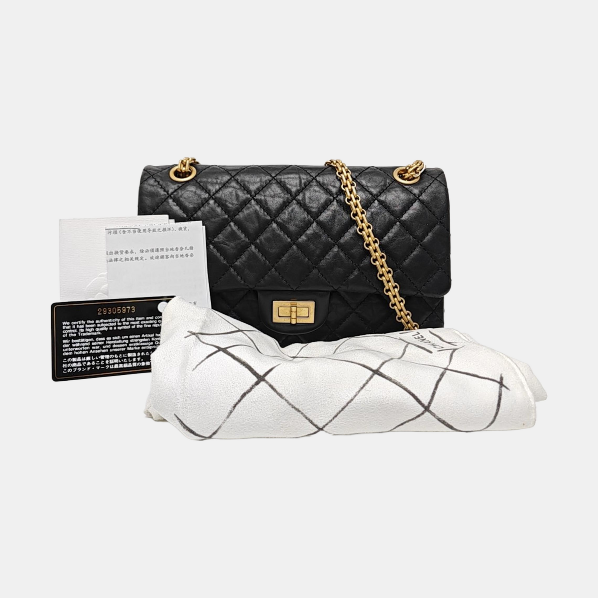 2.55 225 (small) Quilted Calfskin Black