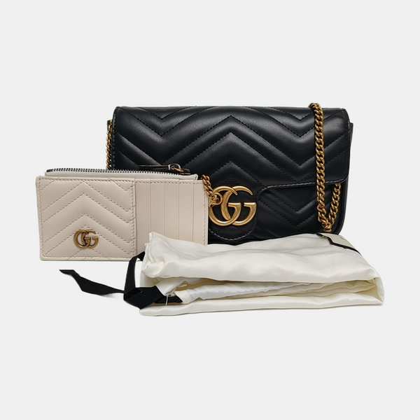 GG Marmont Mini Quilted Calfskin Black