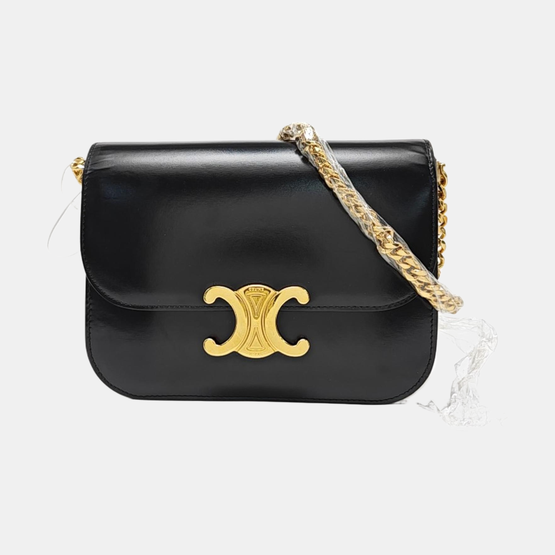 TRIOMPHE Medium Calfskin Black