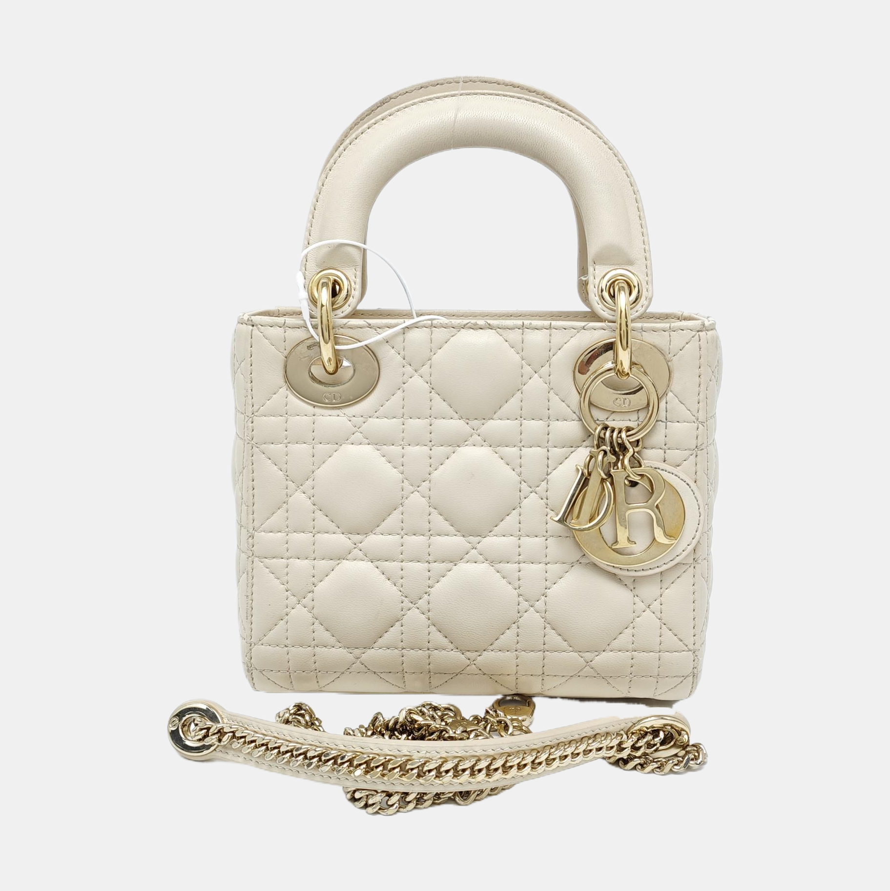 Lady Dior Mini Cannage Lambskin White