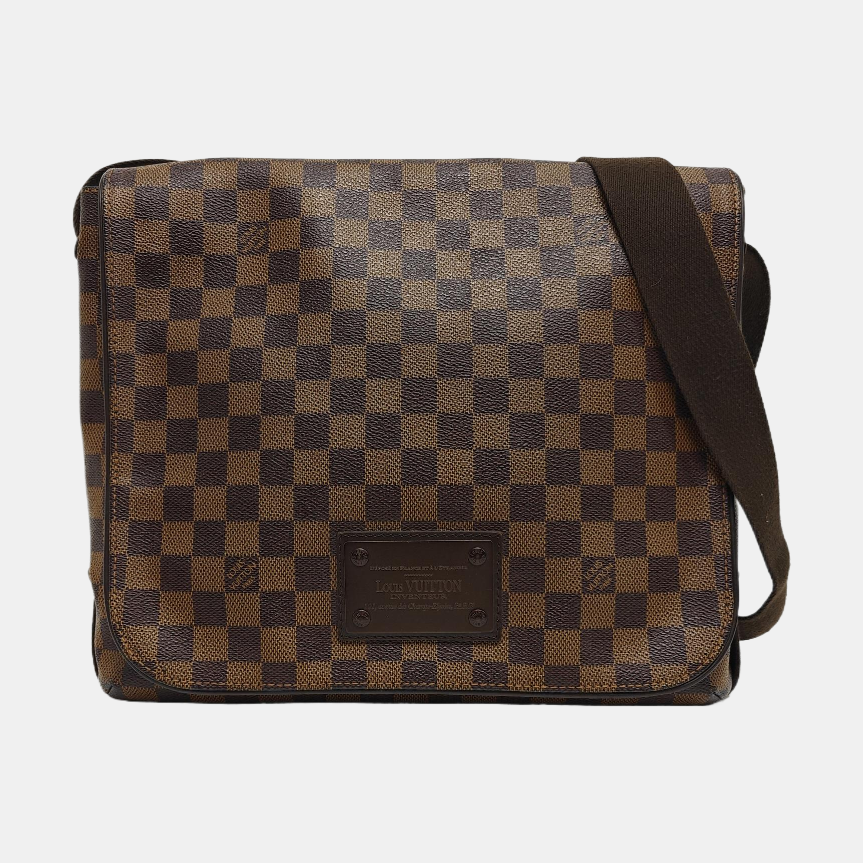 DISTRICT MM Damier Ebene Coated Canvas Brown