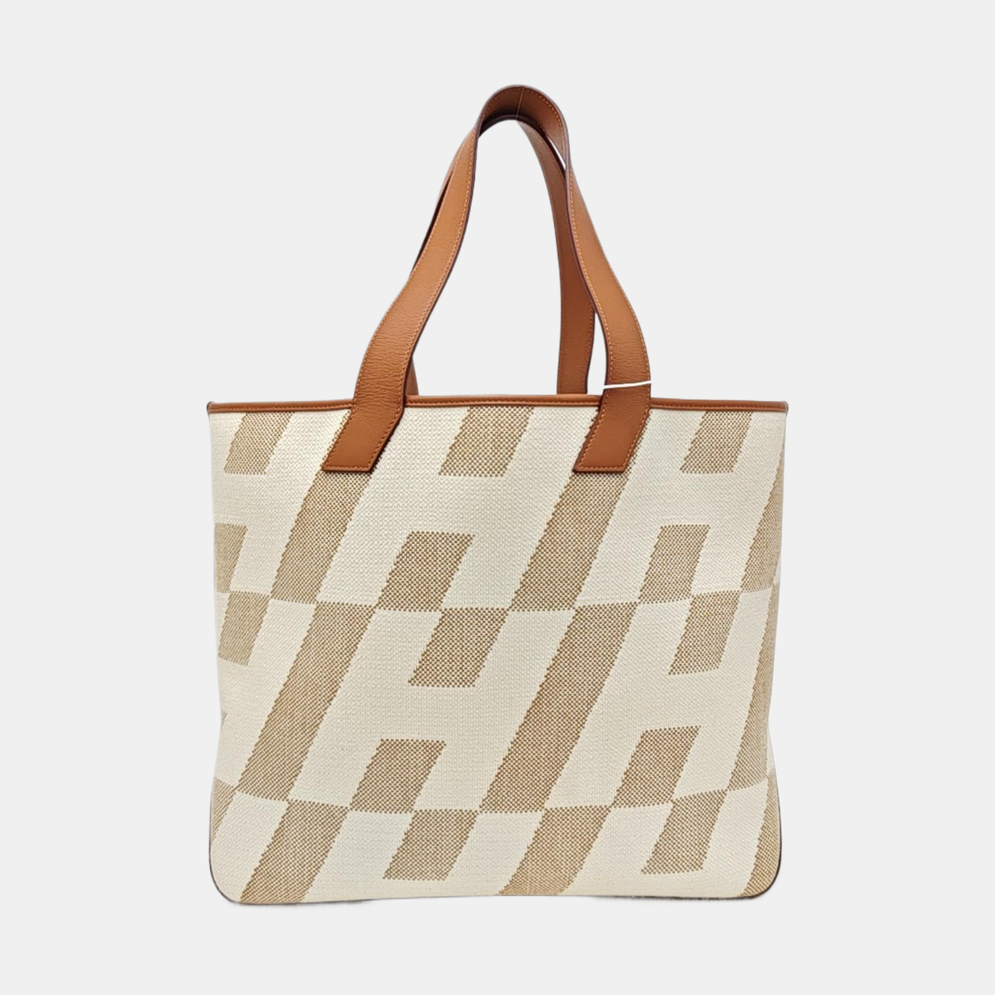 Cabas H En Biais Fabric White