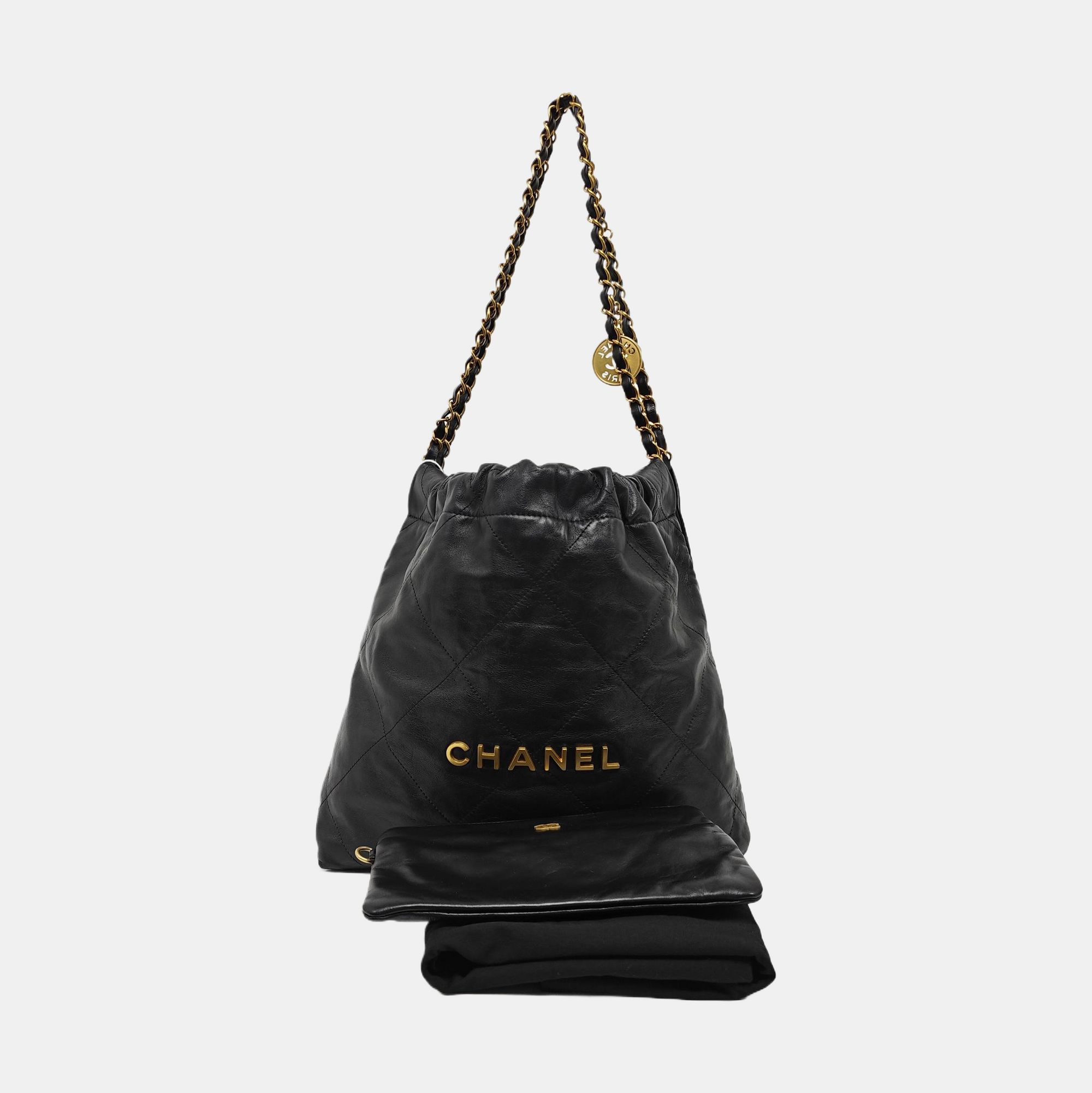 CHANEL 22 Small Quilted Calfskin Black