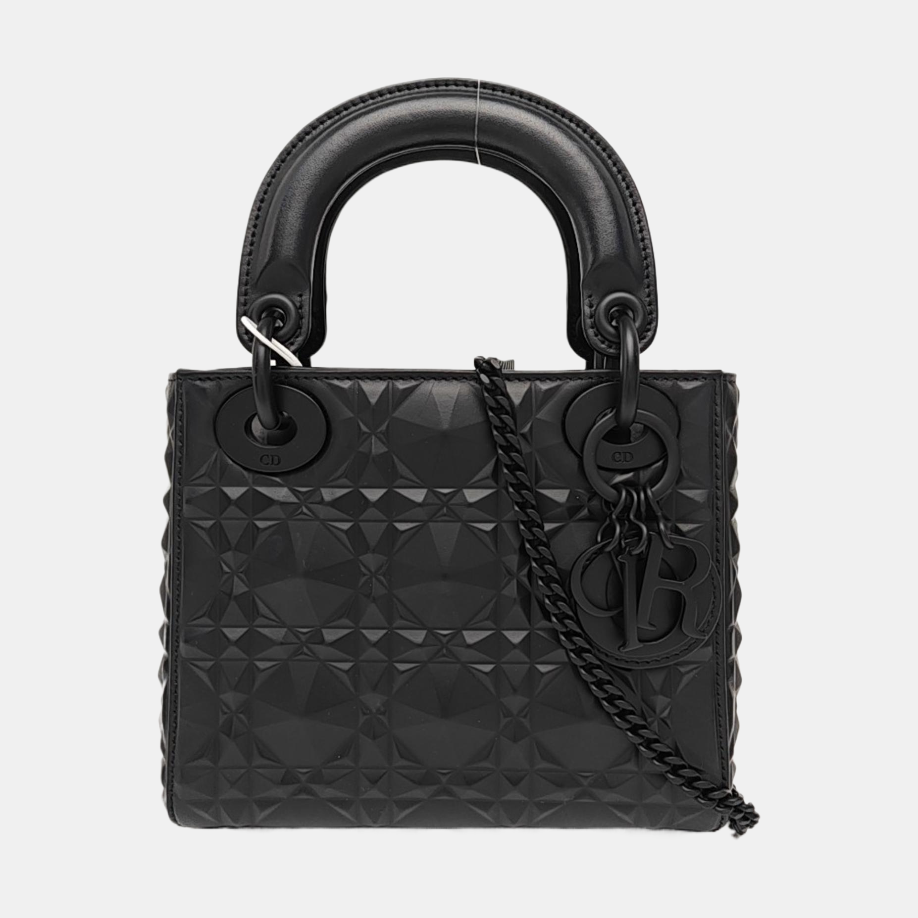 Lady Dior Mini Cannage Calfskin Black