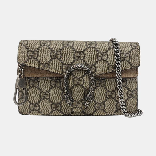 Dionysus Super Mini Monogram Coated Canvas Beige