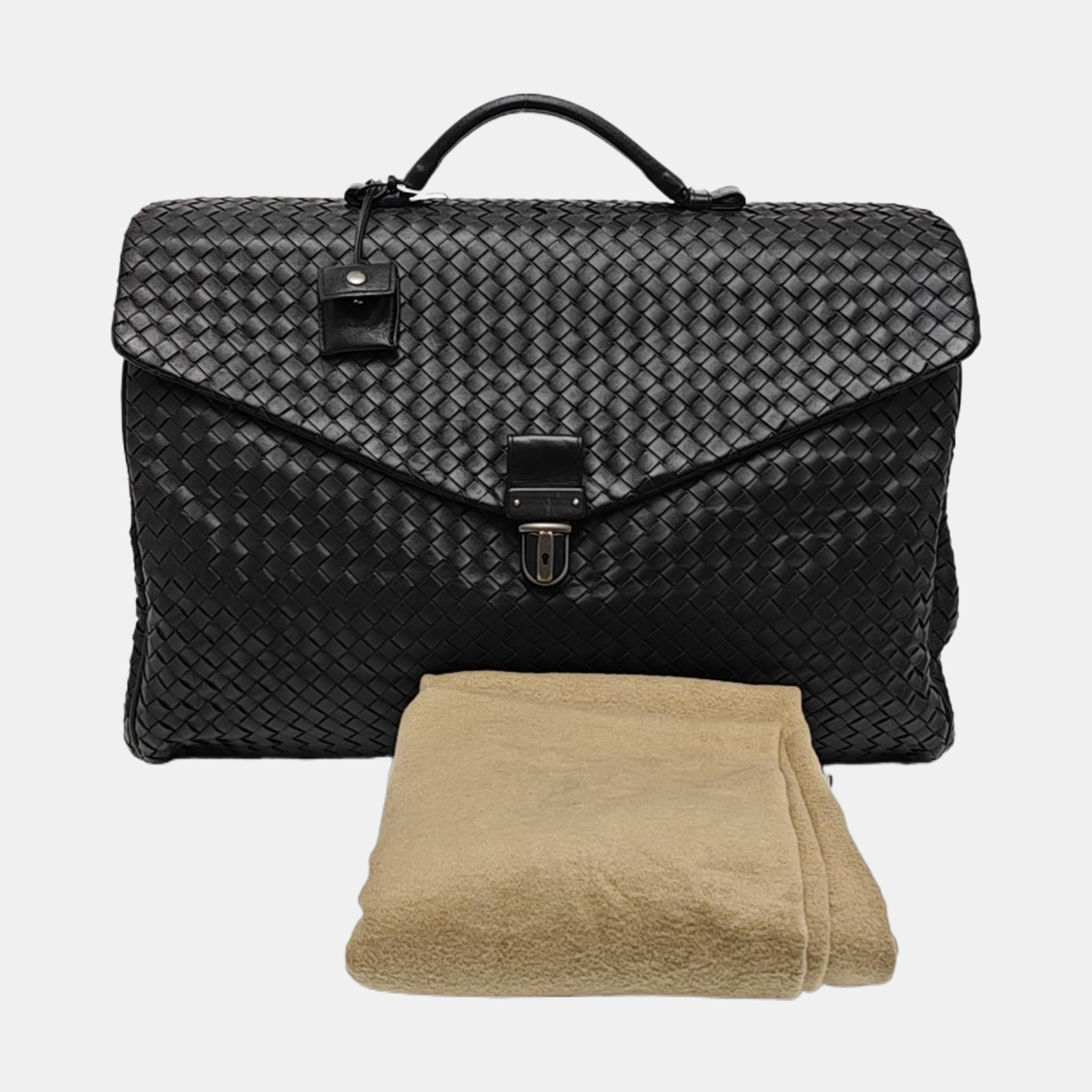 Calfskin Top Handle Bag Black
