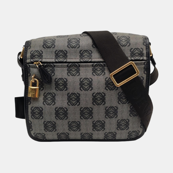 Monogram Coated Canvas Shoulder Bag Gray
