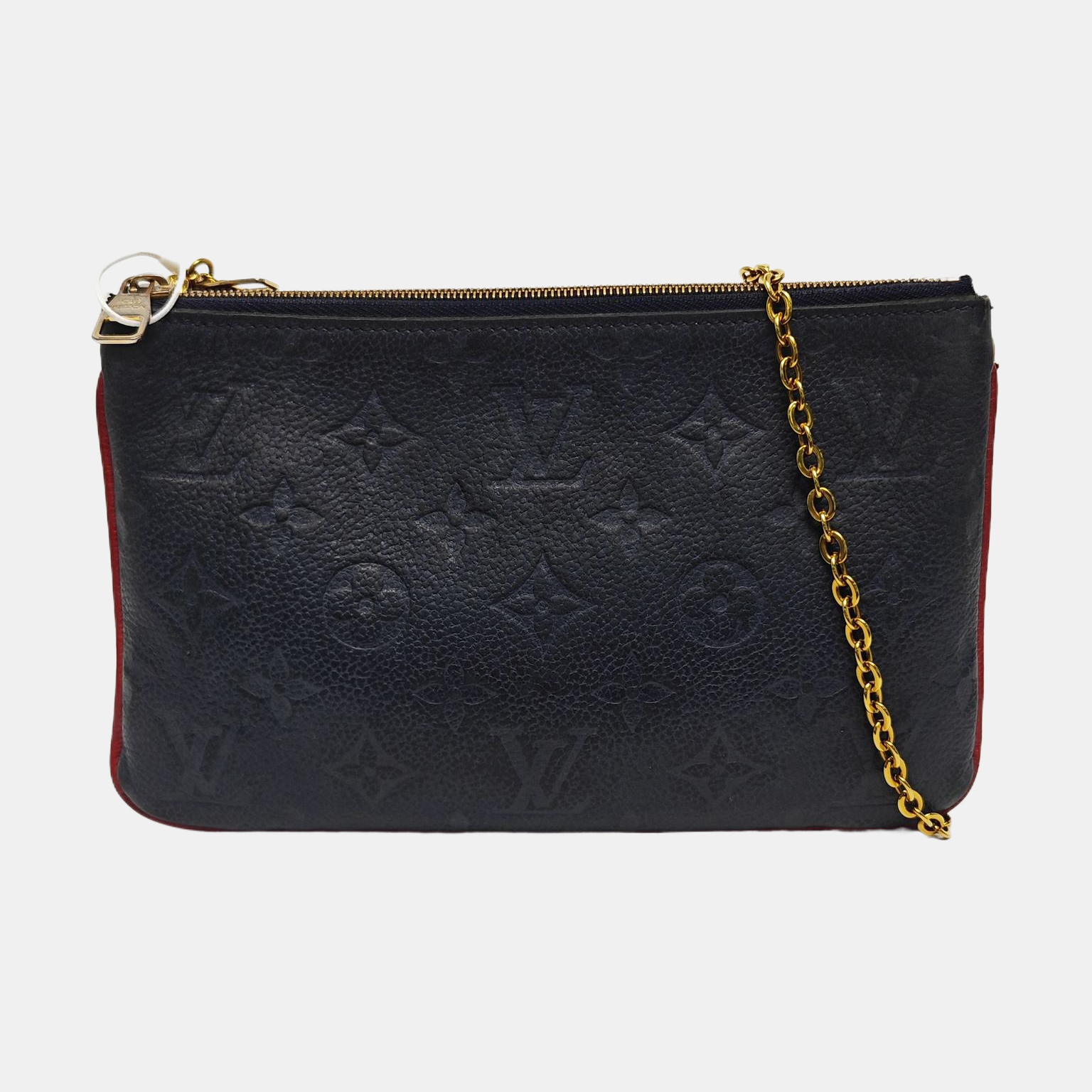 DOUBLE ZIP Monogram Calfskin Blue