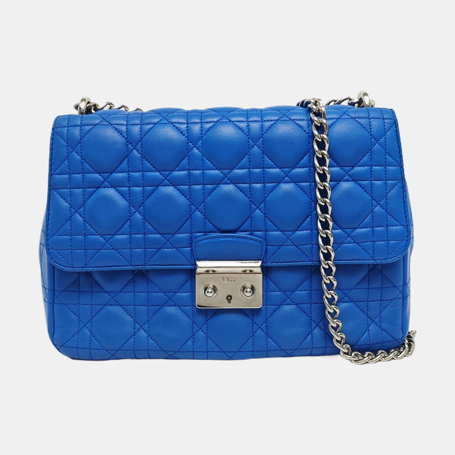 Authenticated pre-owned  Miss Dior Cannage Lambskin Blue - Crossbody Bag at Looply