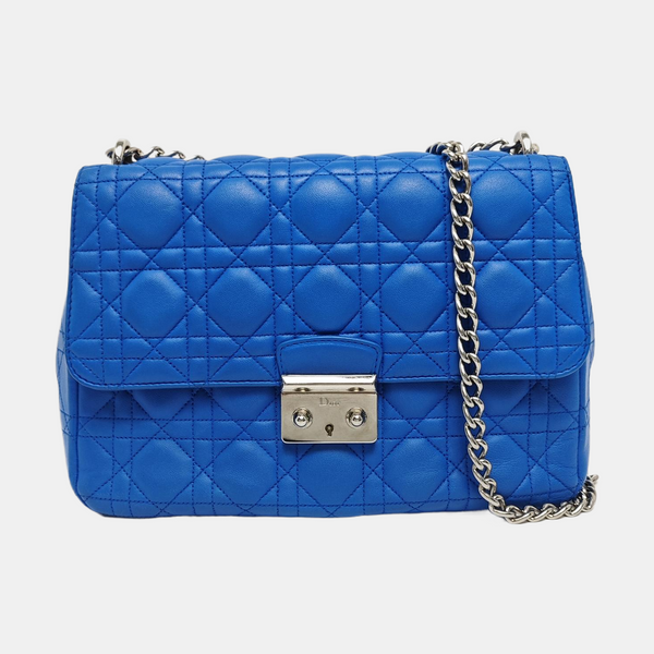 Authenticated pre-owned  Miss Dior Cannage Lambskin Blue - Crossbody Bag at Looply