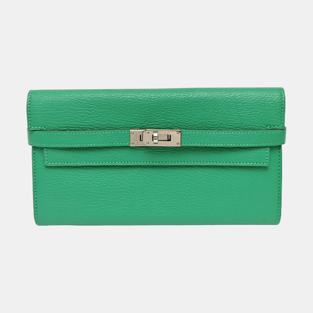 Kelly 20 Lambskin Green Wallet
