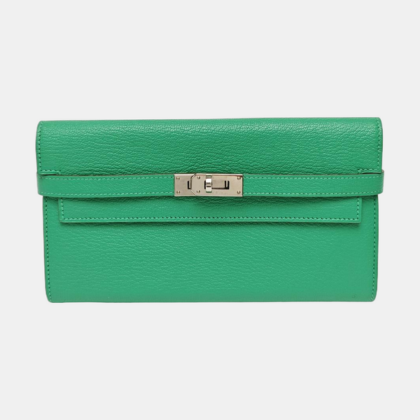 Kelly 20 Lambskin Green Wallet