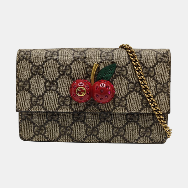 GG Supreme Mini Monogram Coated Canvas Beige
