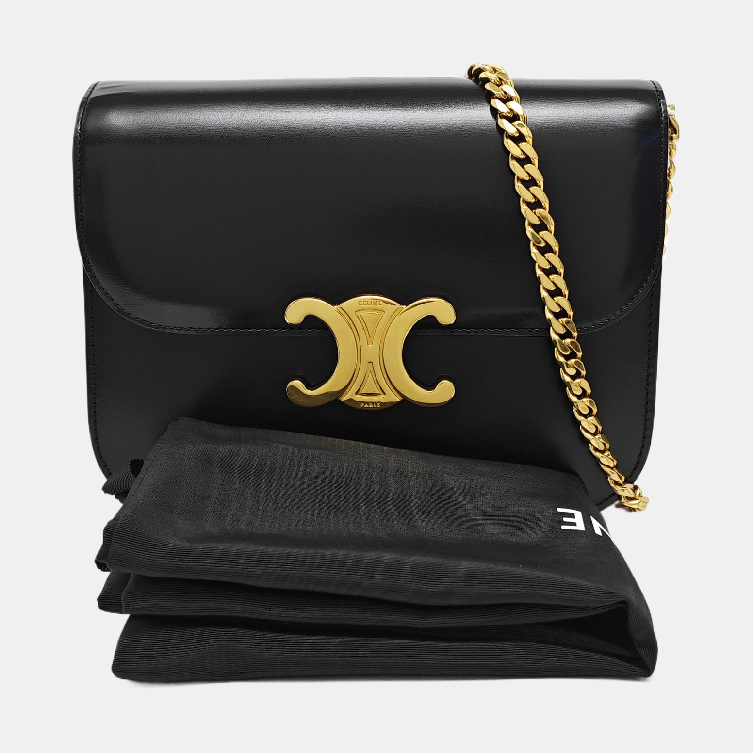 TRIOMPHE Medium Calfskin Black