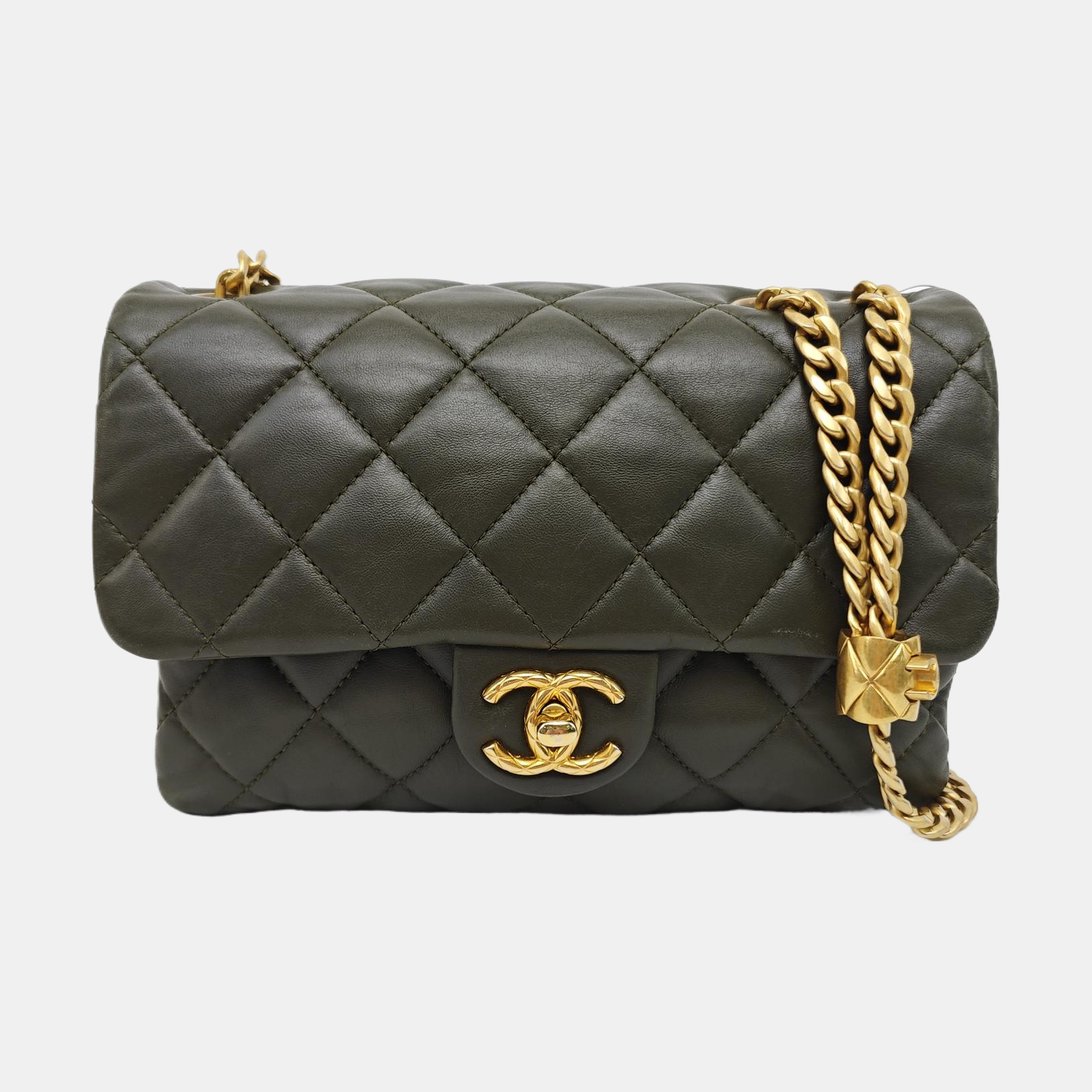 CLASSIC FLAP Mini Quilted Lambskin Green