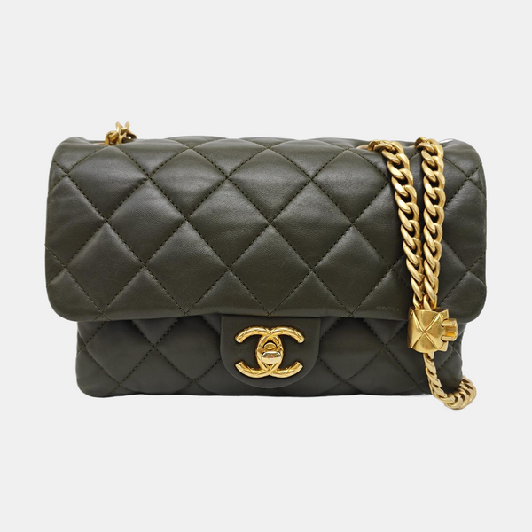 CLASSIC FLAP Mini Quilted Lambskin Green
