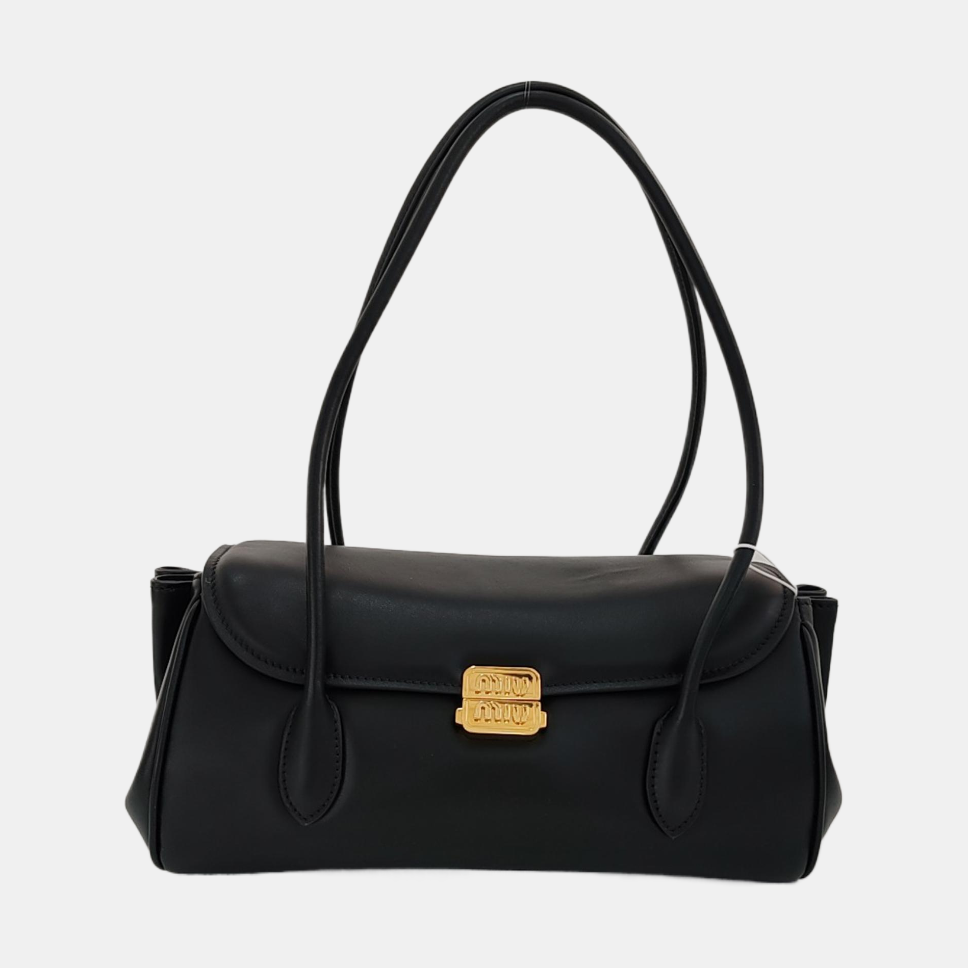 Calfskin Top Handle Bag Black