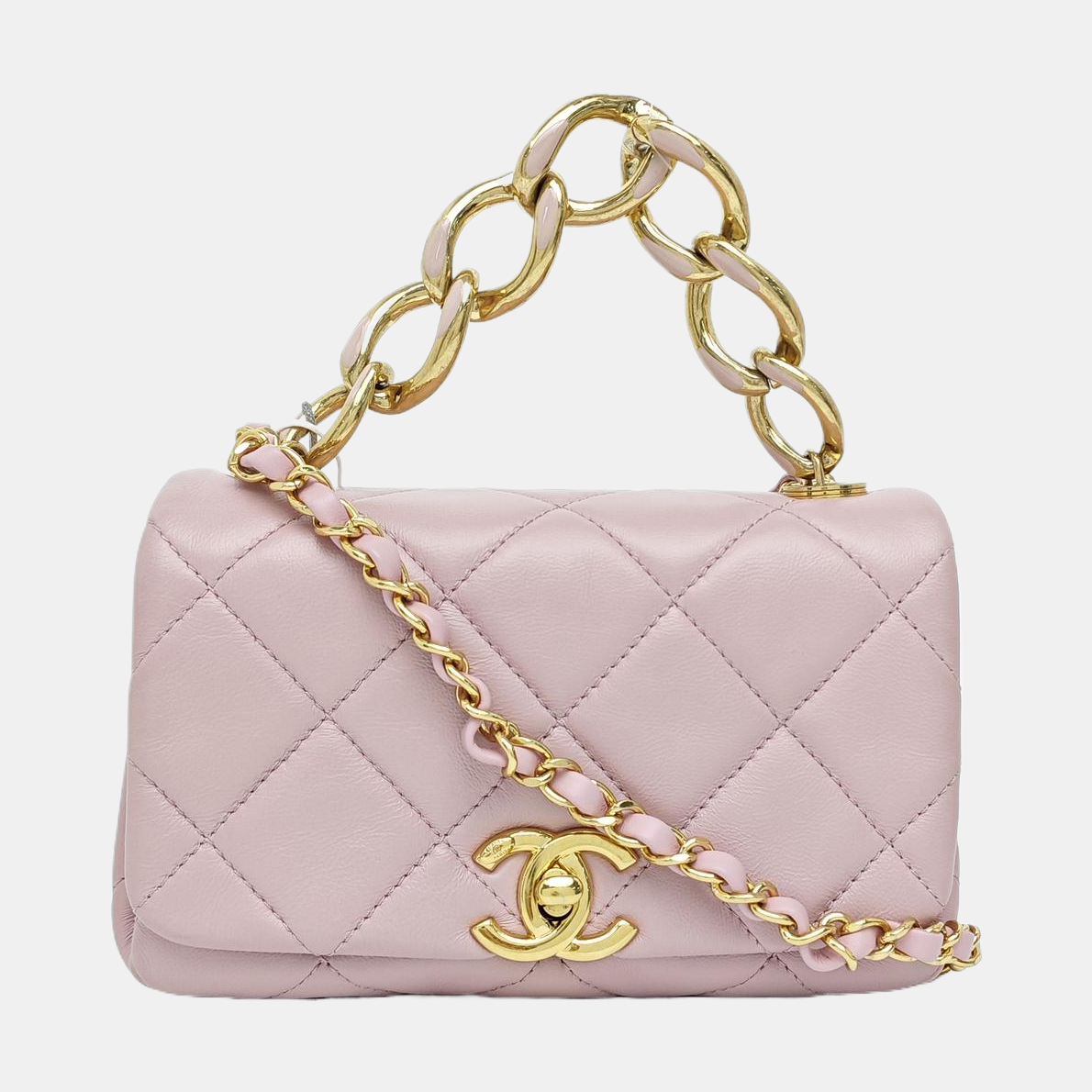 Quilted Lambskin Shoulder Bag Pink