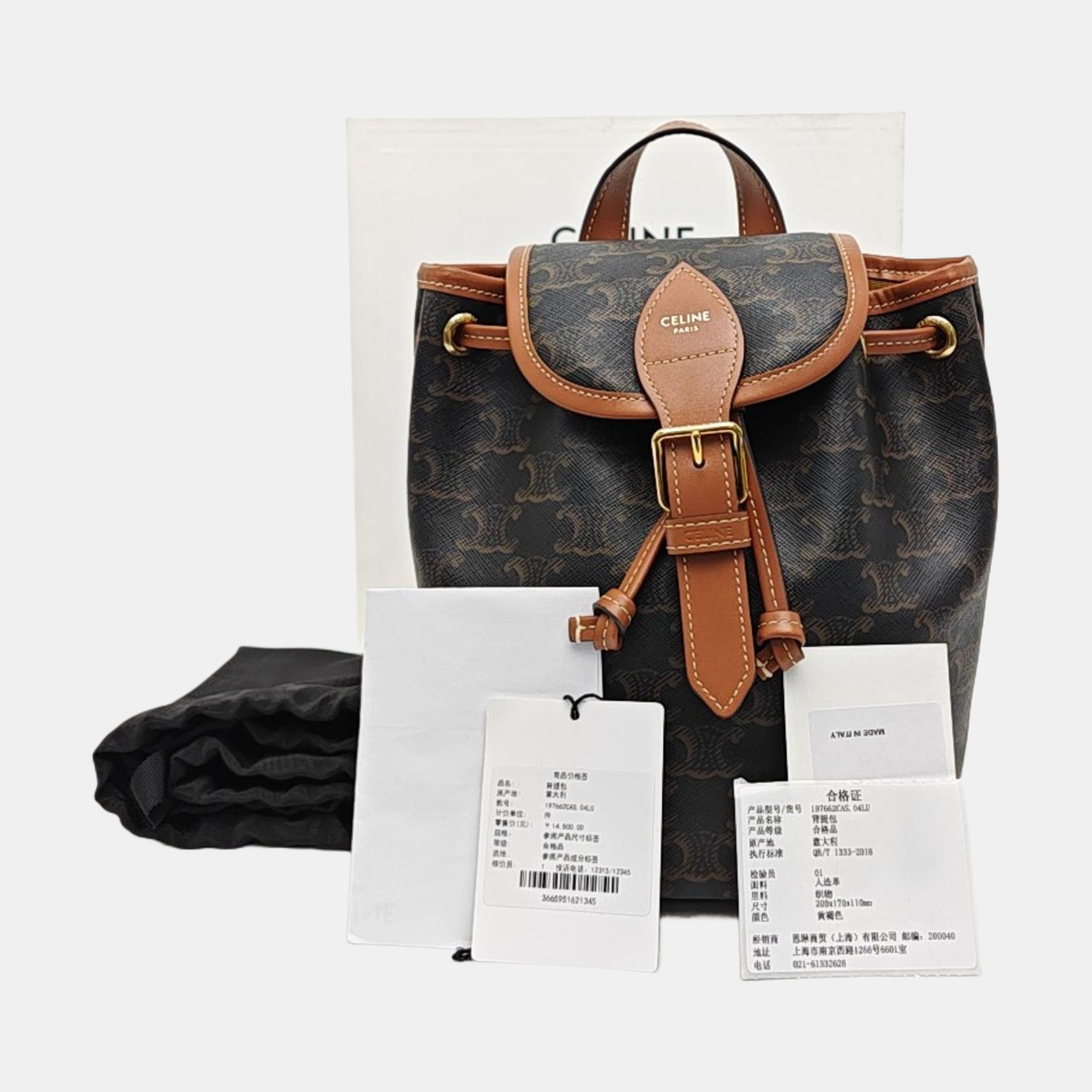 TRIOMPHE Mini Coated Canvas Brown