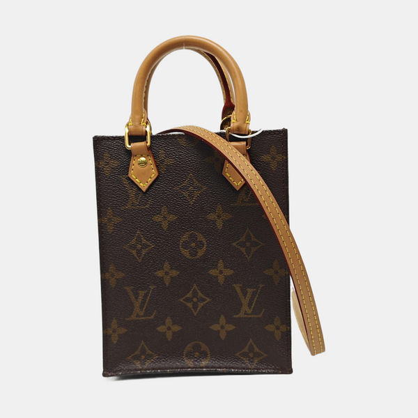 SAC PLAT Mini Monogram Coated Canvas Brown