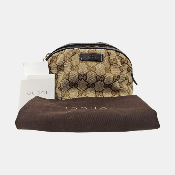 Monogram Fabric Clutch Beige