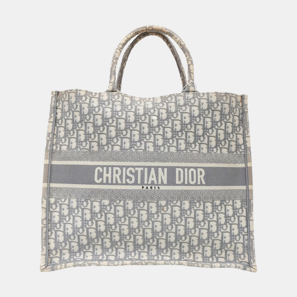 Authenticated pre-owned  Book Tote Large Oblique Canvas Gray - Tote Bag at Looply