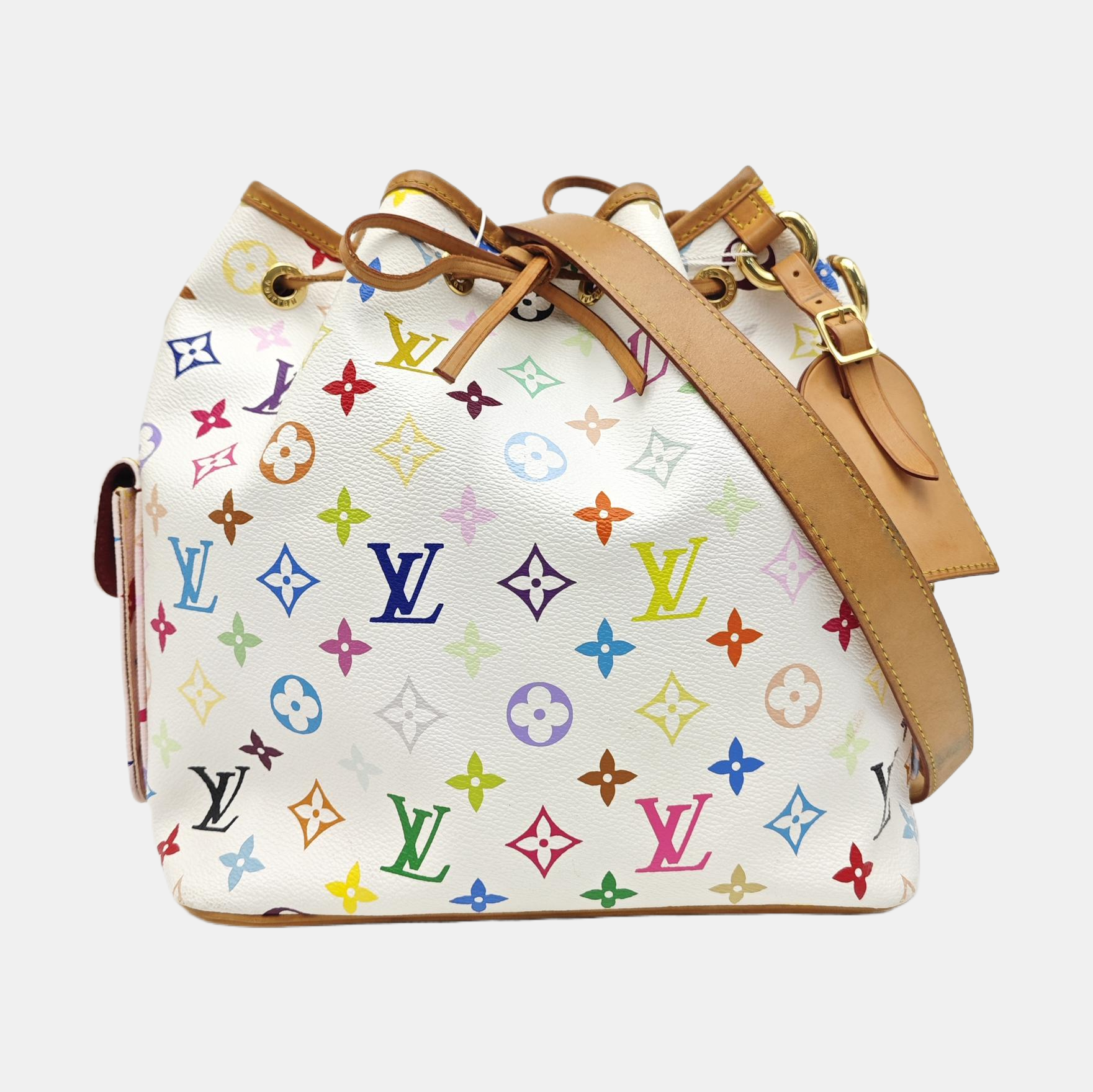 LV × TM NÉONOÉ MM Monogram Coated Canvas White