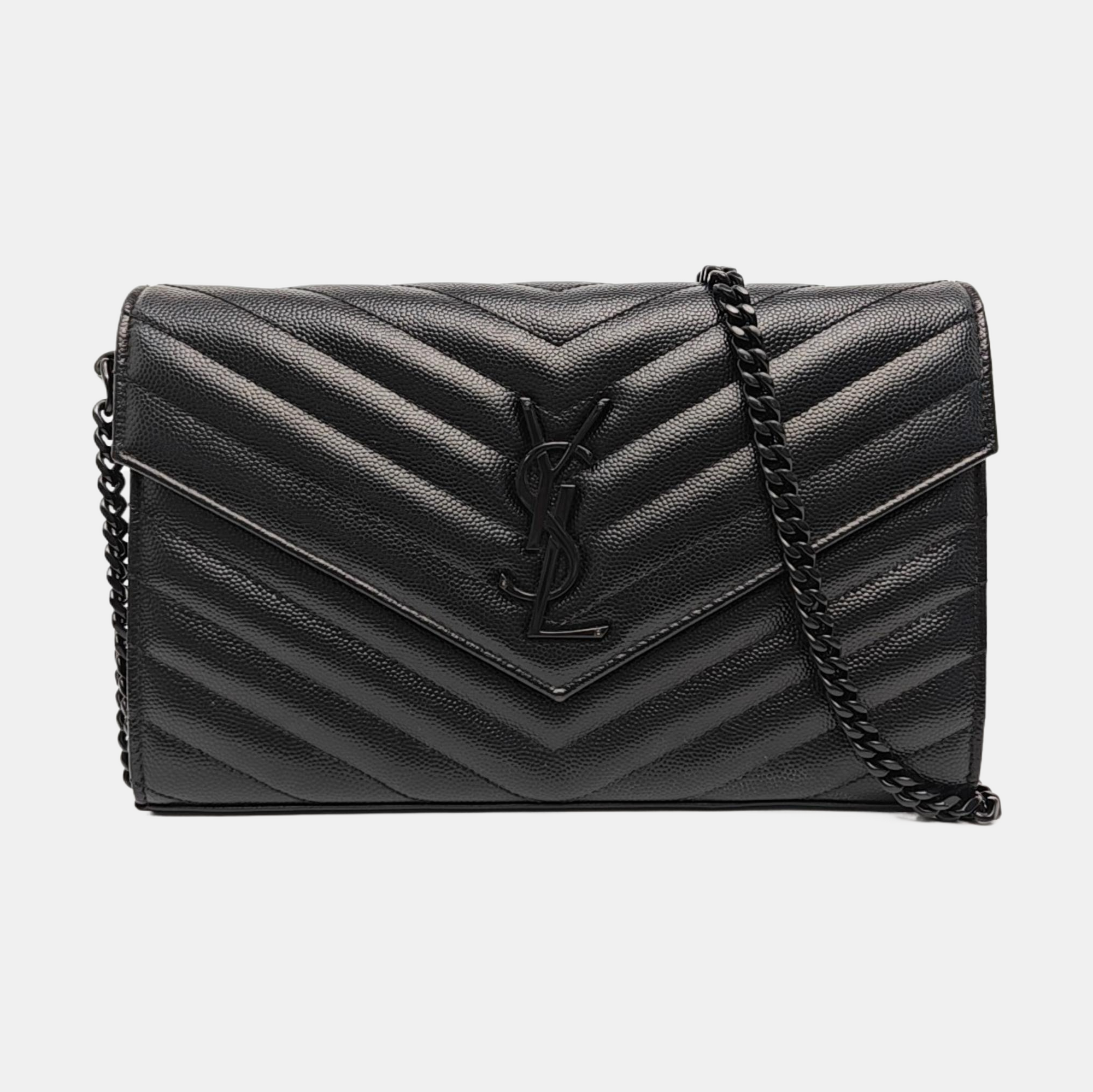 MONOGRAM Medium Chevron Calfskin Black