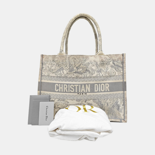 Book Tote Medium Fabric Gray