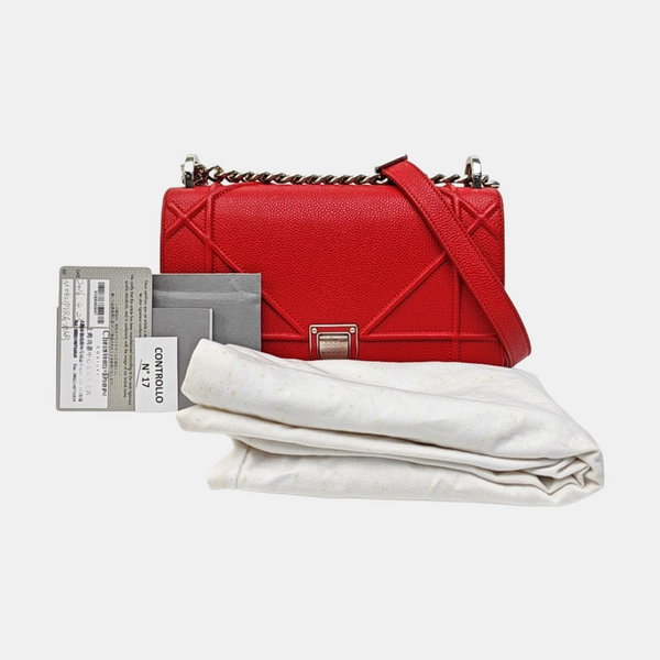 Diorama Small Cannage Calfskin Red