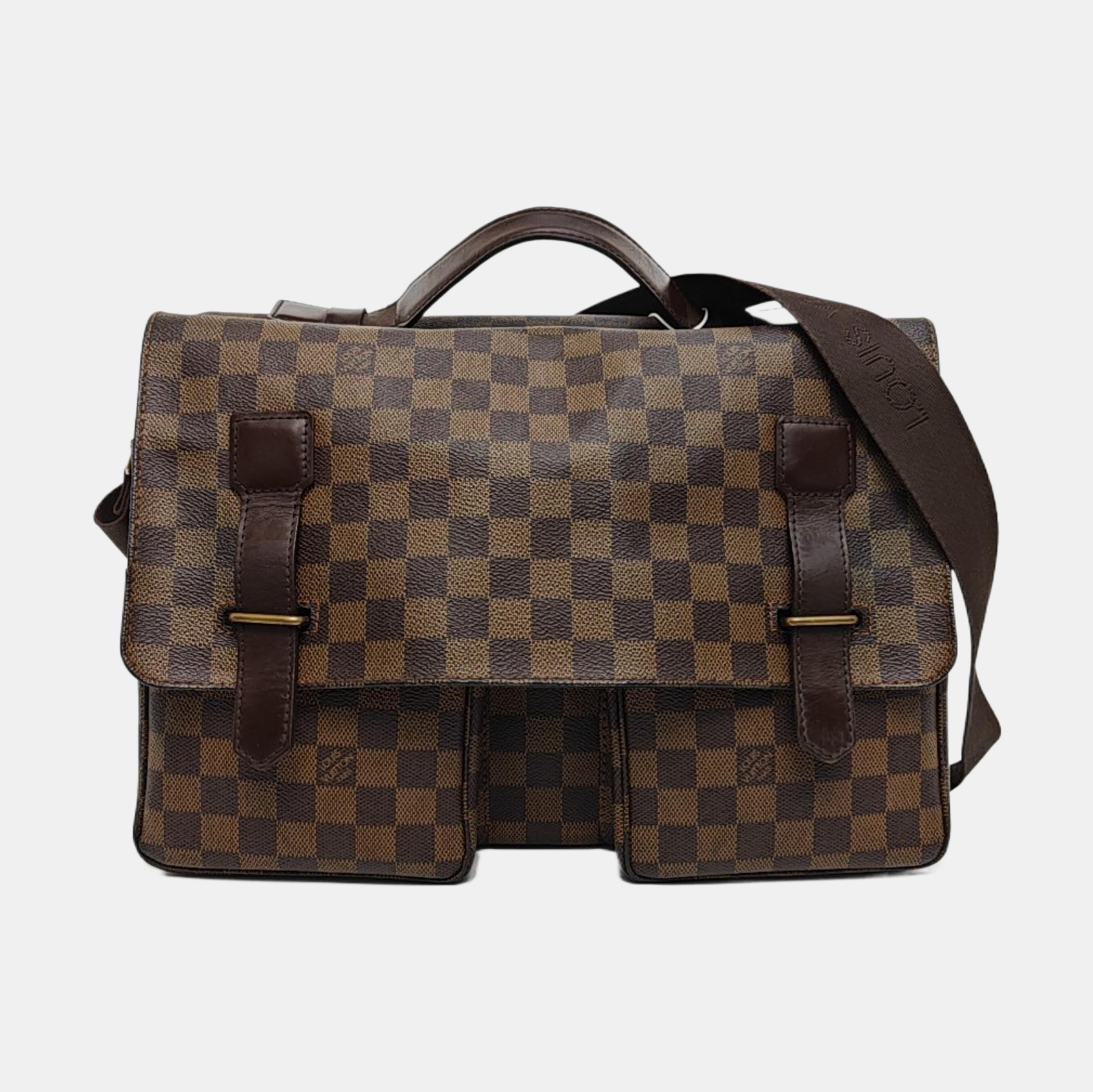 BROADWAY Damier Ebene Coated Canvas Brown