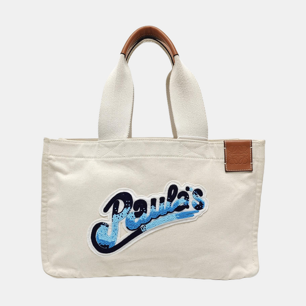 Quilted Canvas Tote Bag Beige