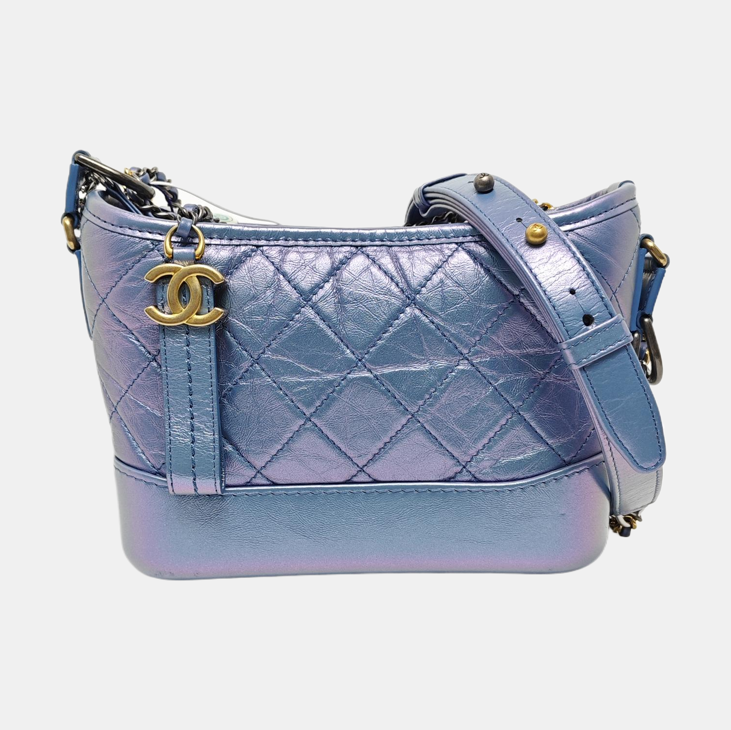 GABRIELLE Small Quilted Calfskin Metallic