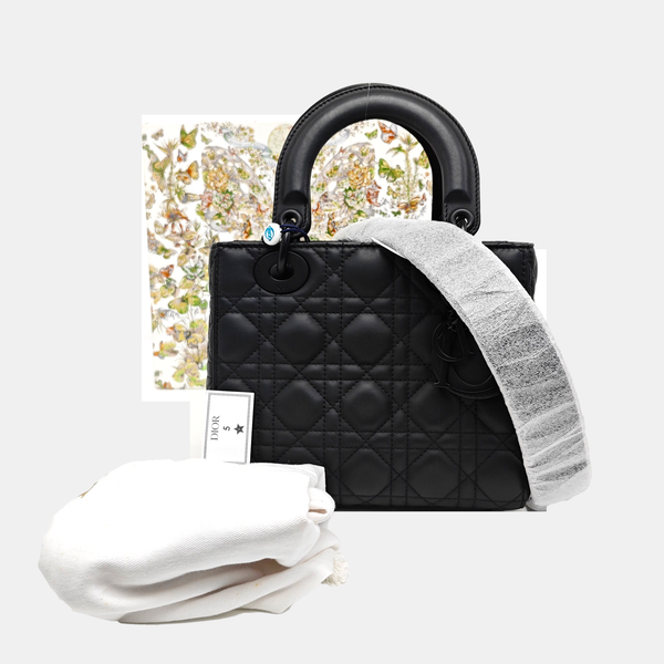 Lady Dior Small Cannage Calfskin Black