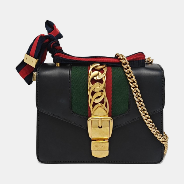 Authenticated pre-owned  Sylvie Mini Calfskin Black - Shoulder Bag at Looply
