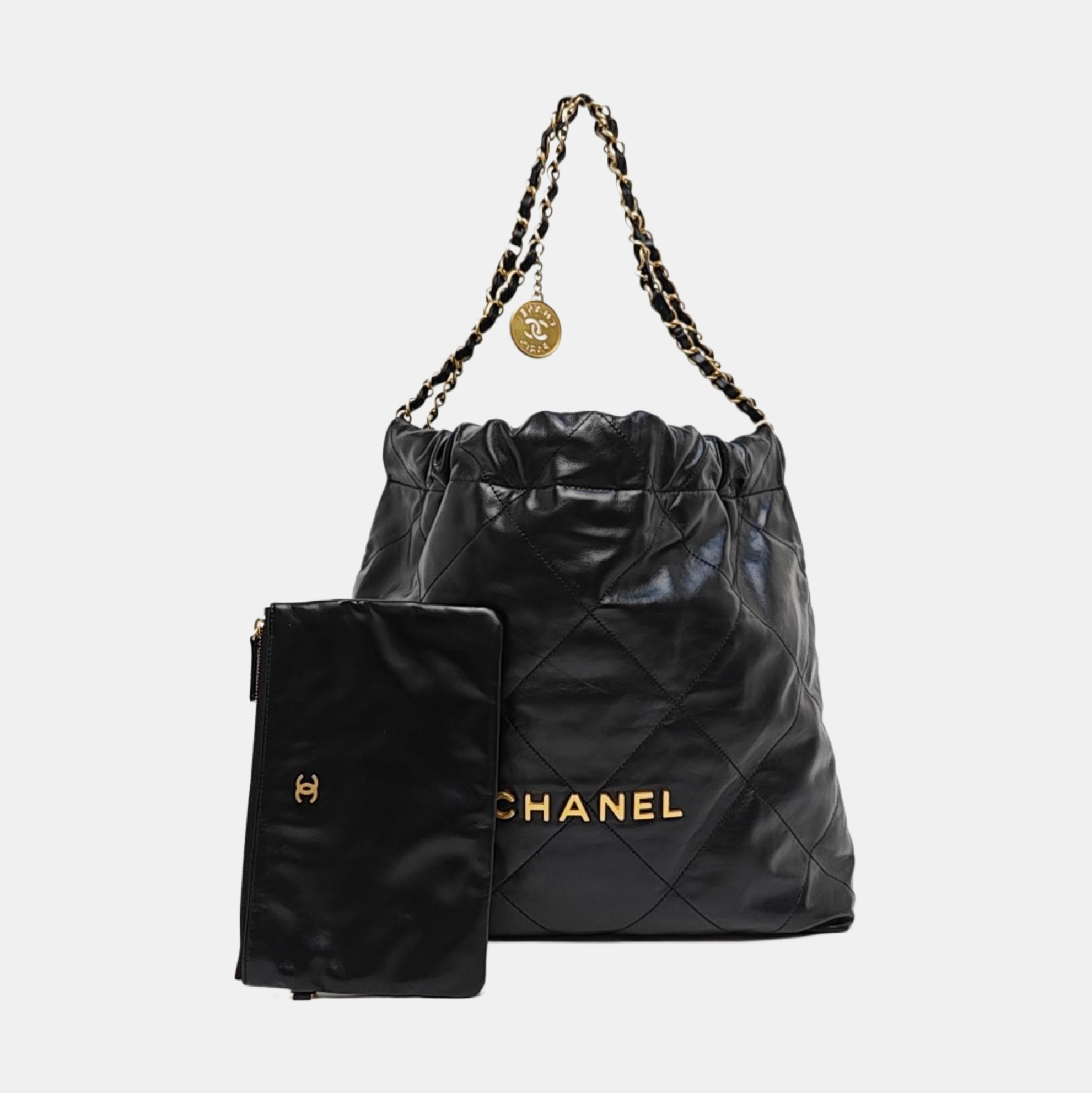 CHANEL 22 Medium Quilted Calfskin Black