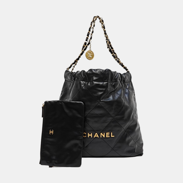 CHANEL 22 Medium Quilted Calfskin Black