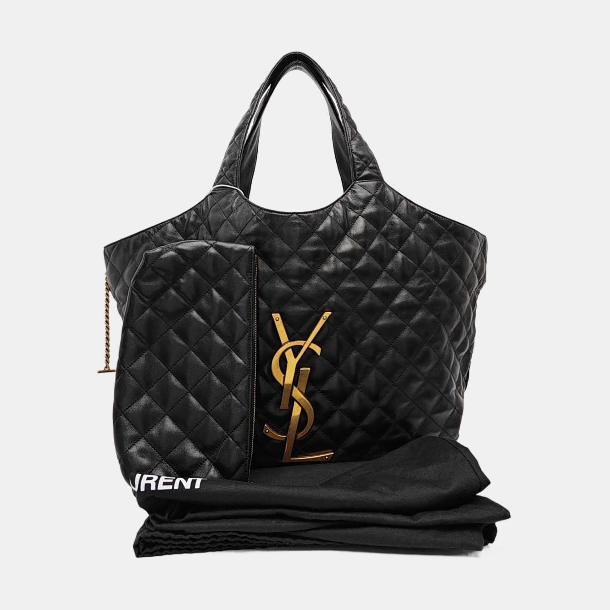 ICARE Extra Large Quilted Lambskin Black