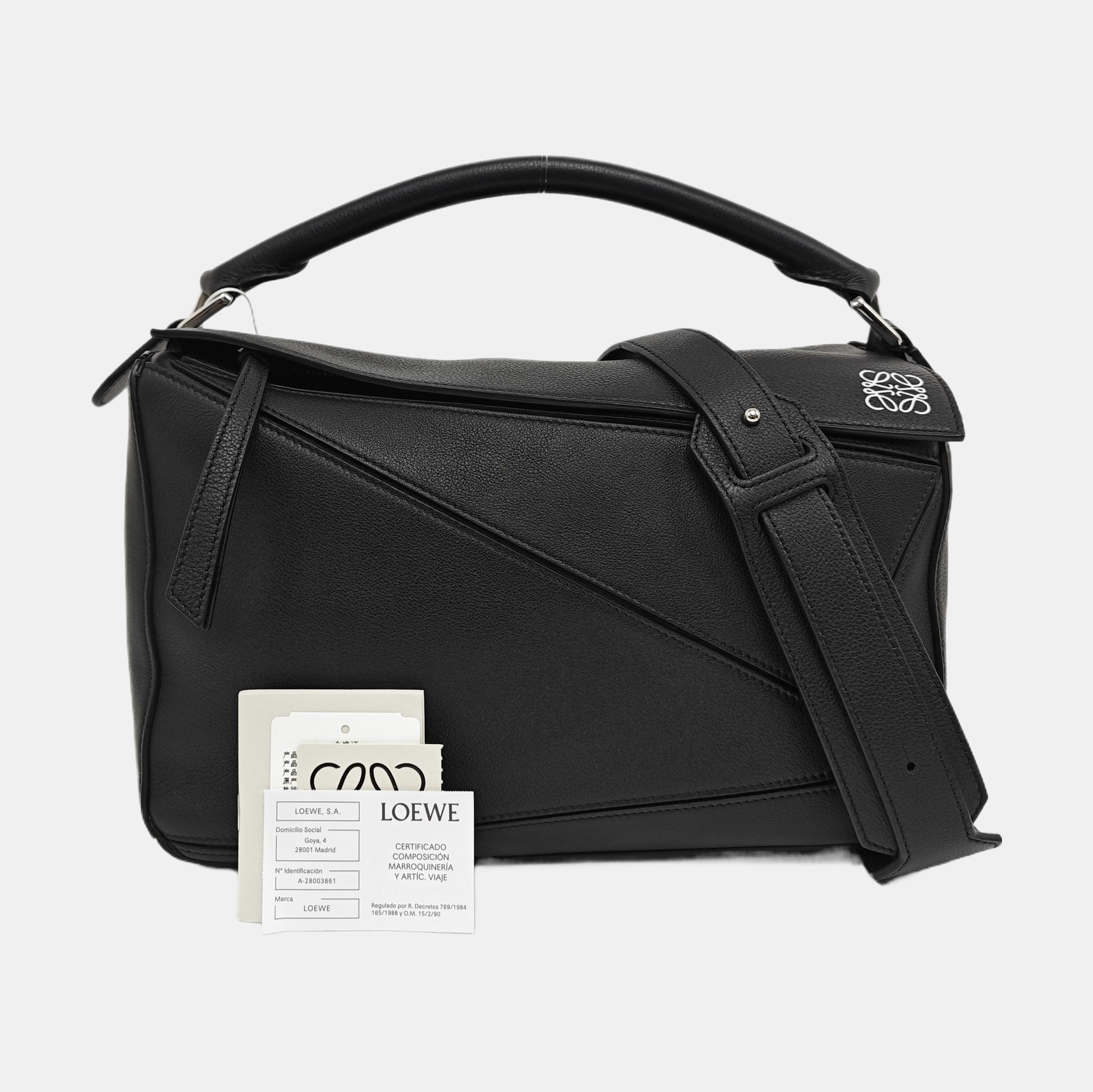 Puzzle Medium Calfskin Black