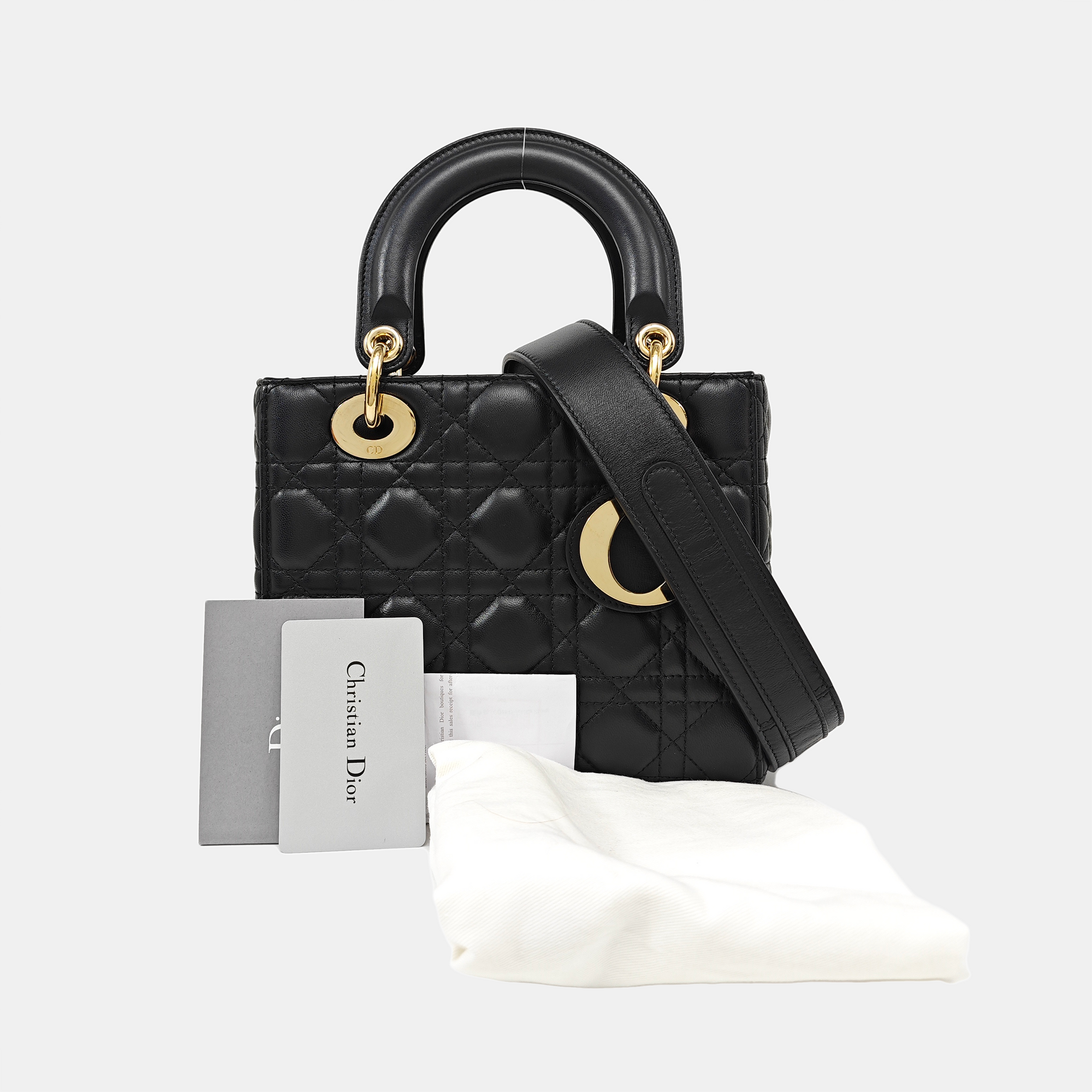 Lady Dior Small Cannage Lambskin Black