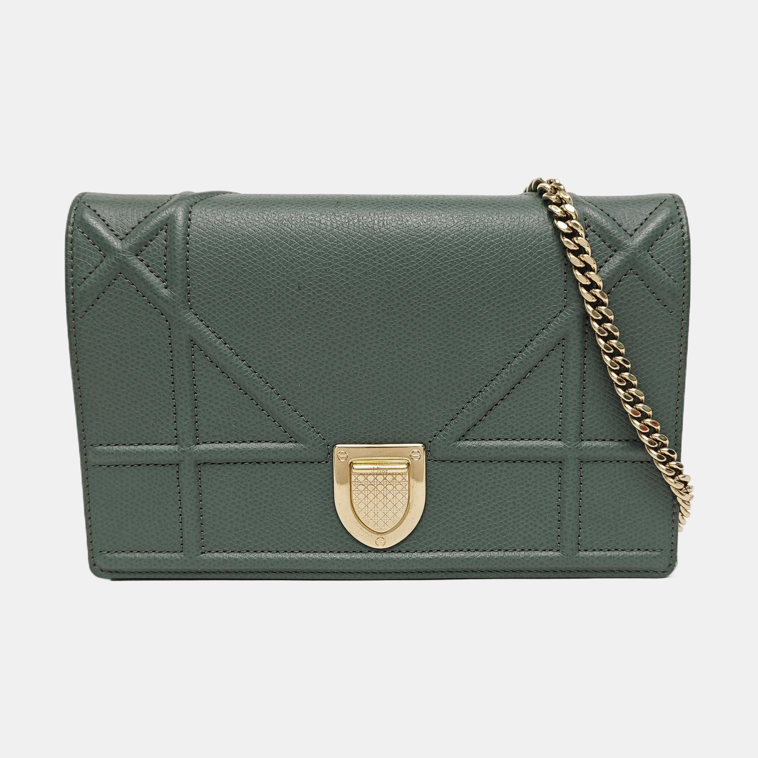 Diorama Small Cannage Calfskin Green