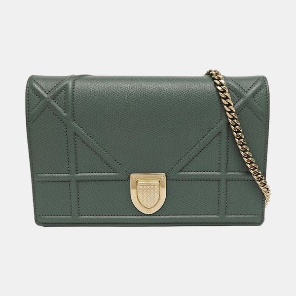 Diorama Small Cannage Calfskin Green