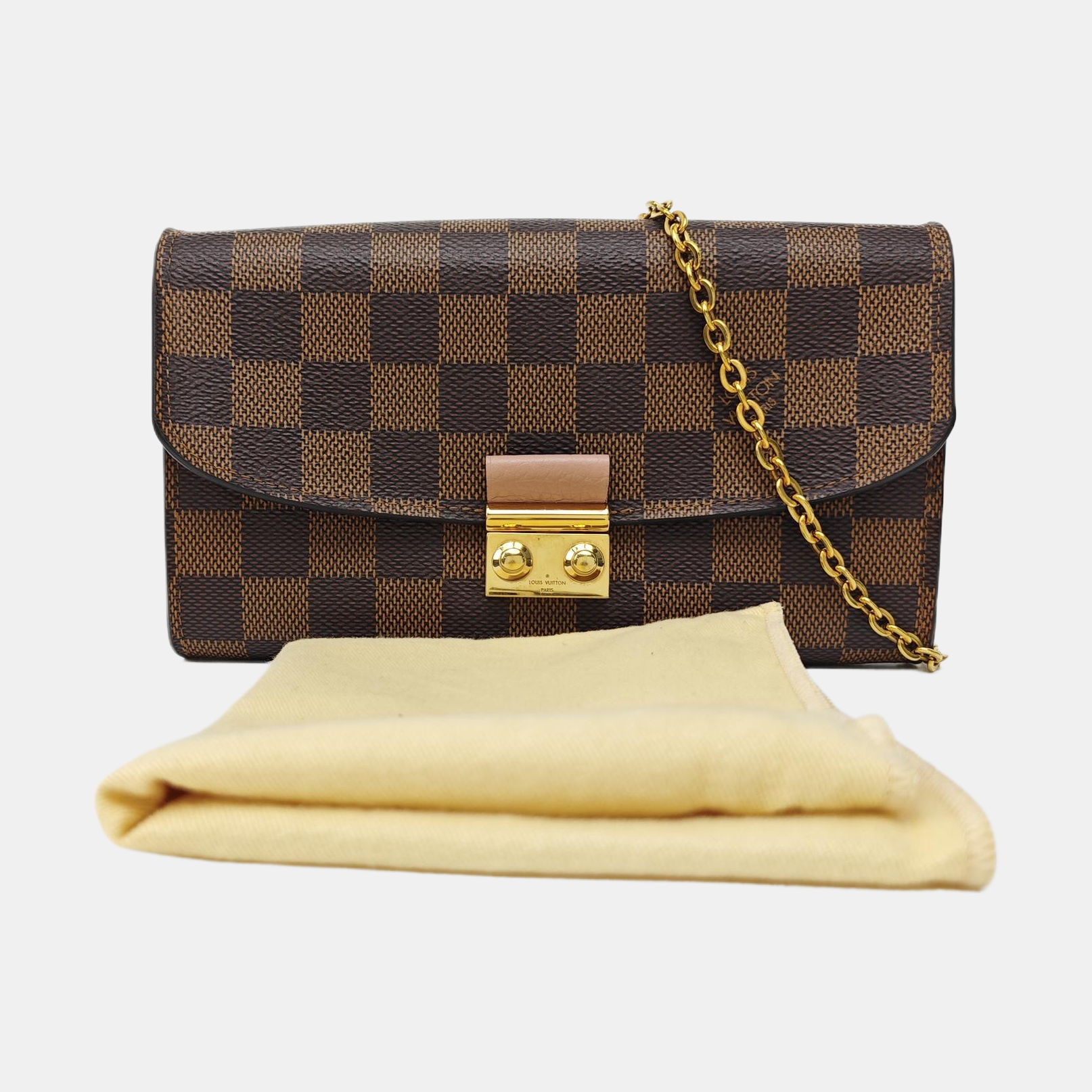 CROISETTE Damier Ebene Coated Canvas Brown