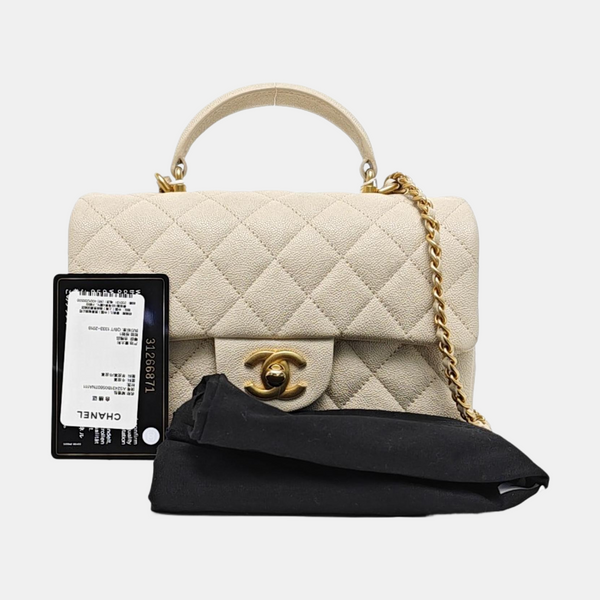 Quilted Grained Calfskin White