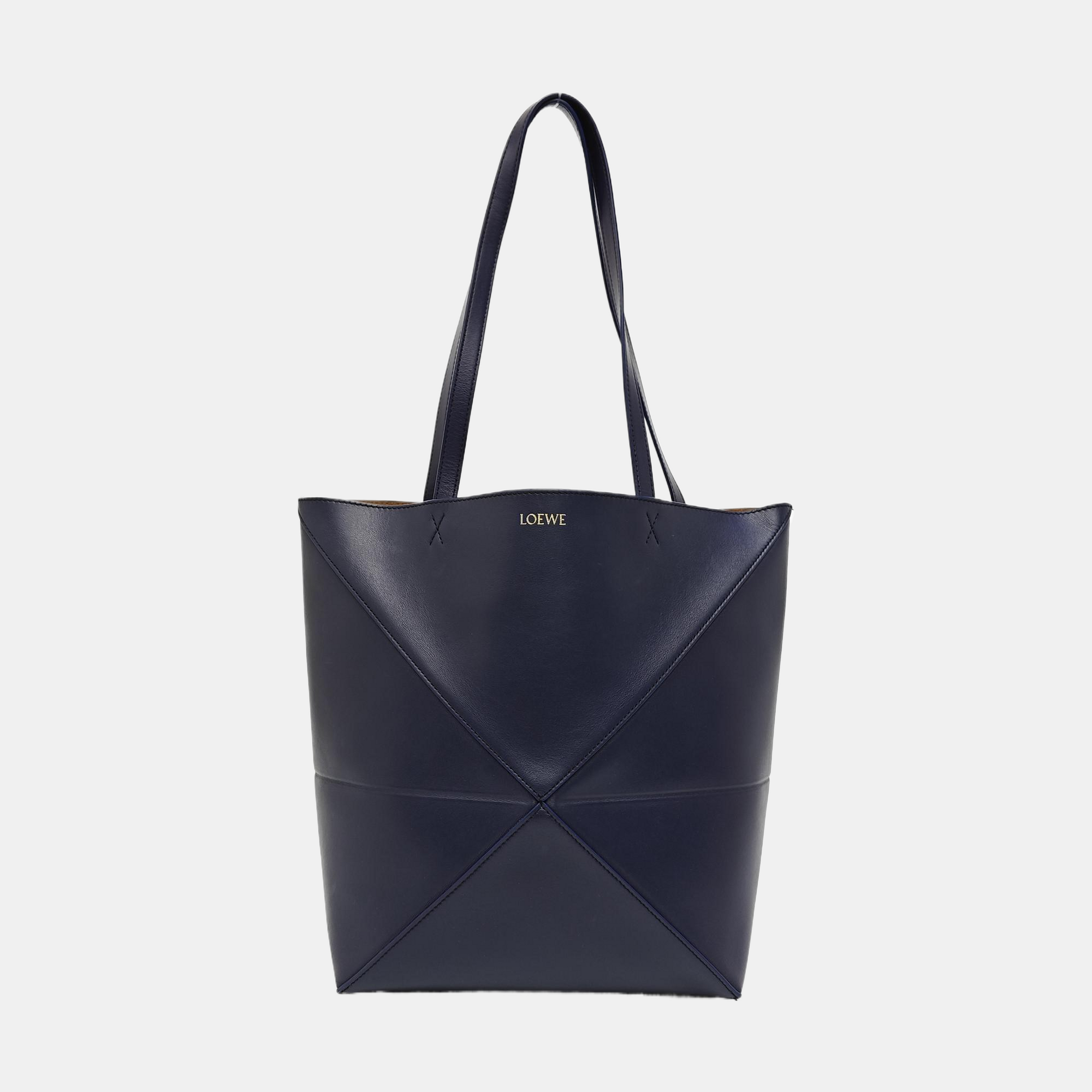 Puzzle Fold Extra Large Quilted Calfskin Blue