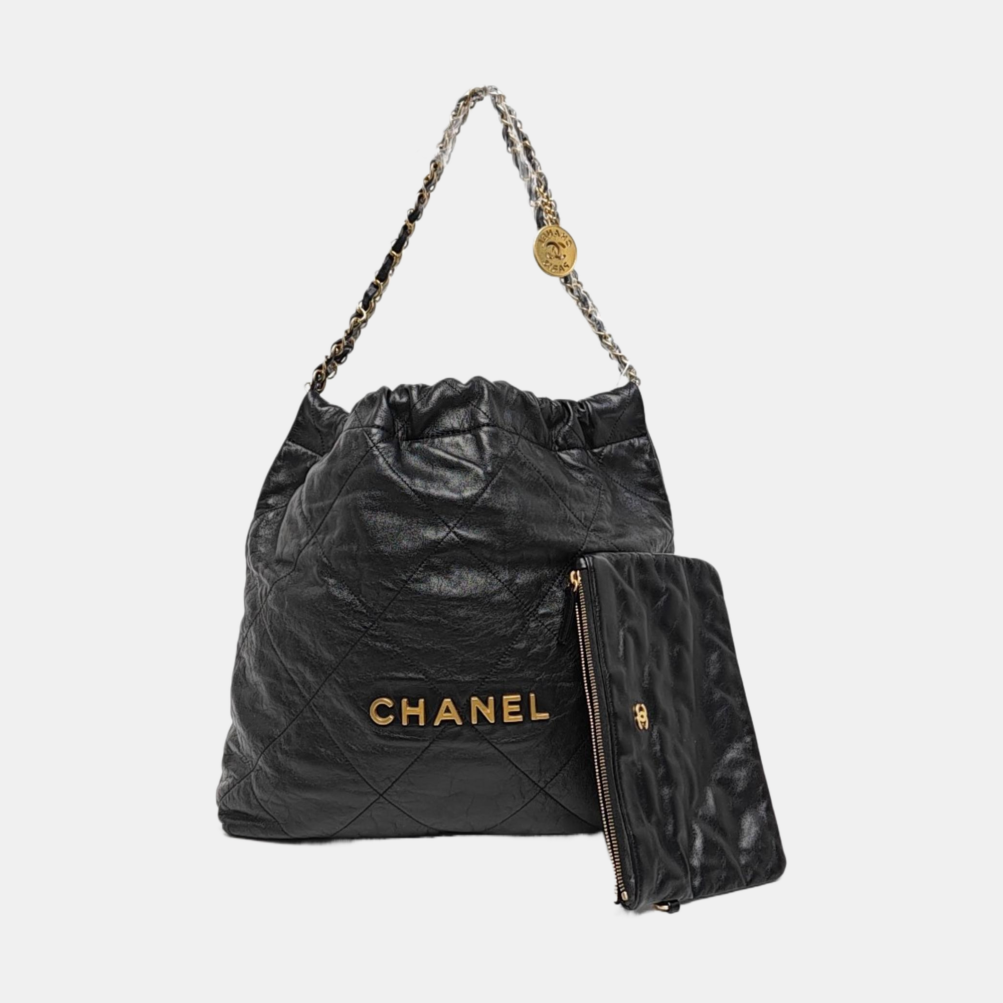 CHANEL 22 Medium Quilted Calfskin Black