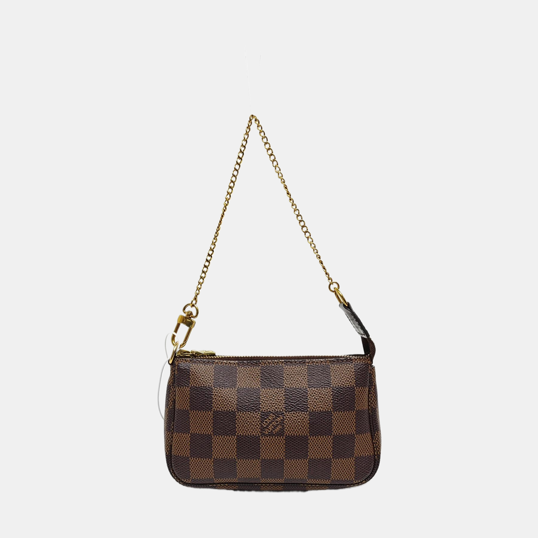 Authenticated pre-owned  ACCESSOIRES Mini Damier Ebene Coated Canvas Brown - Top Handle Bag at Looply