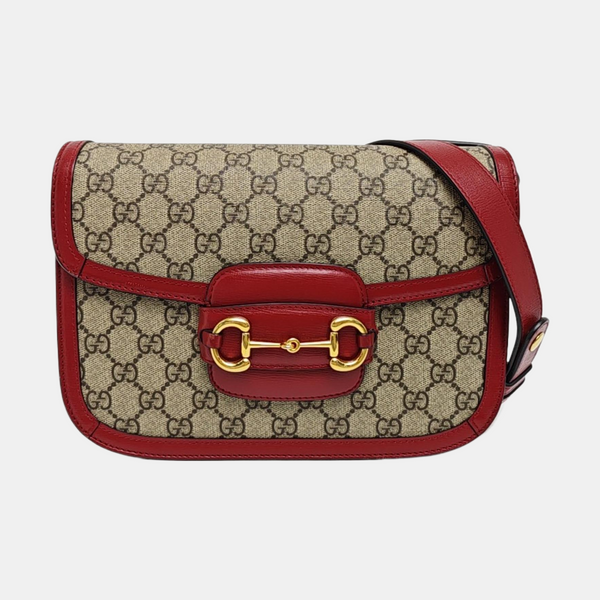 Horsebit 1955 Small Monogram Coated Canvas Beige